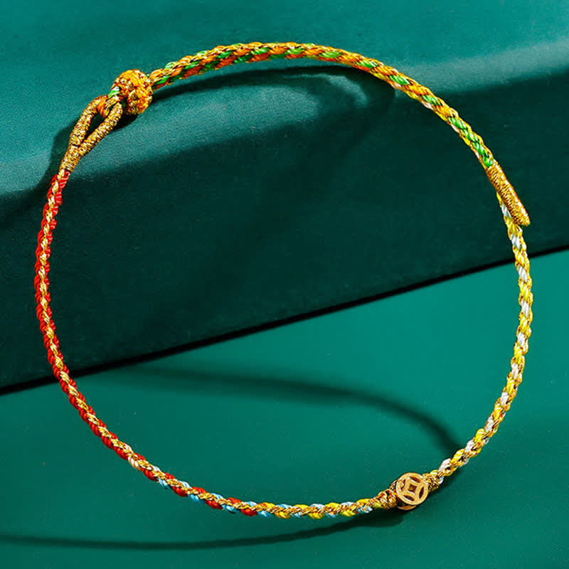 Buddha Stones Hand-Woven Thin Colorful String Protection Bracelet