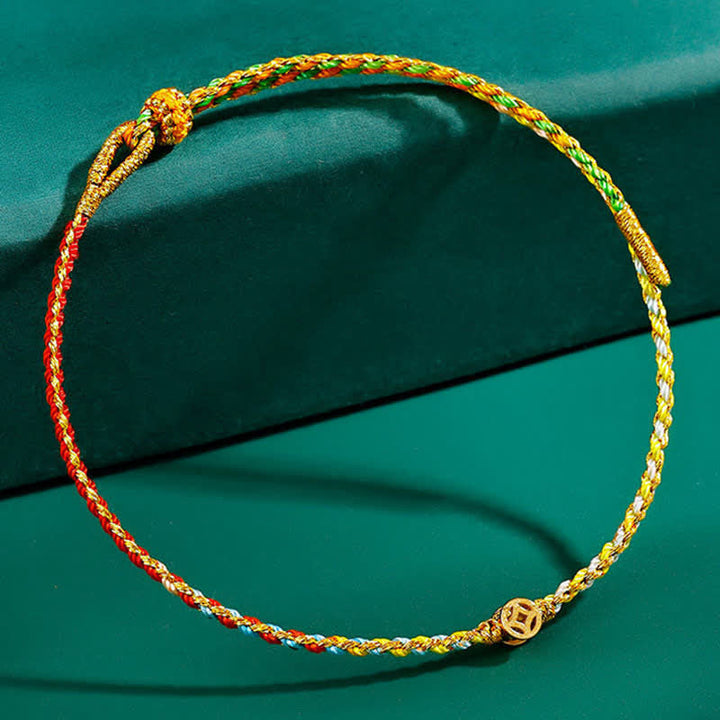 Buddha Stones Hand-Woven Thin Colorful String Protection Bracelet