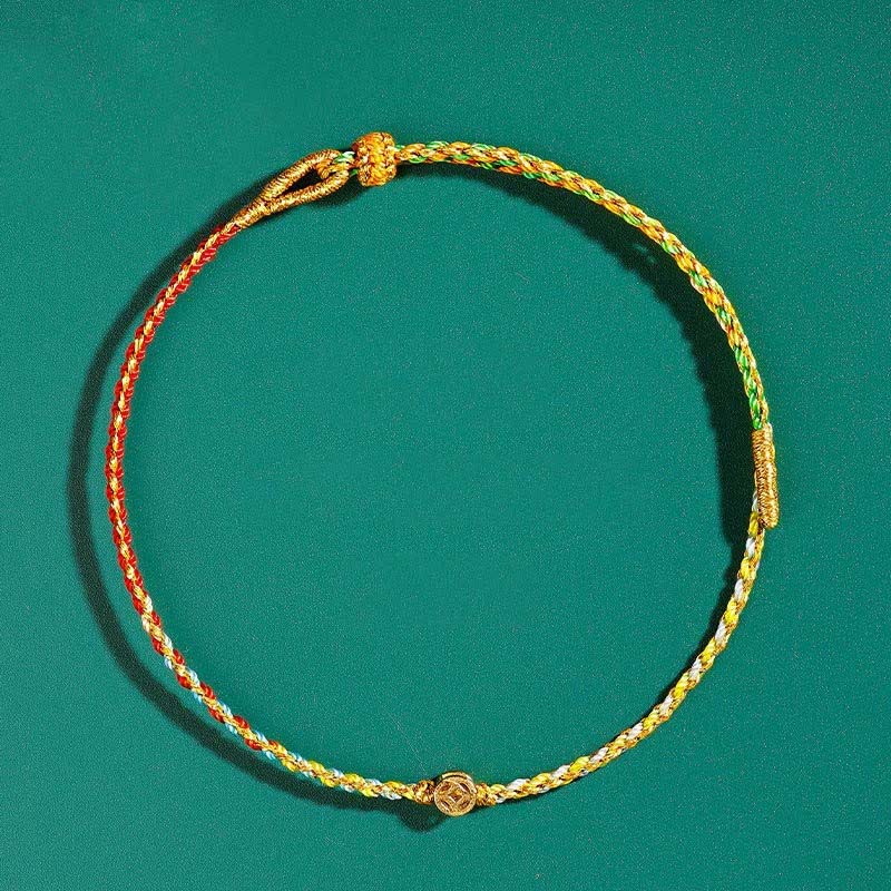 Buddha Stones Hand-Woven Thin Colorful String Protection Bracelet