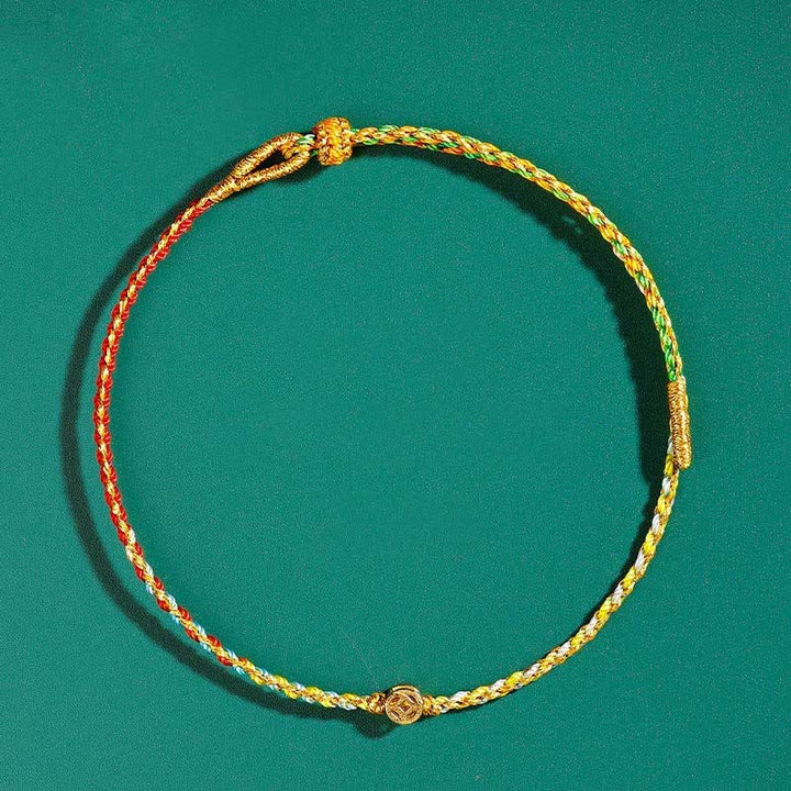 Buddha Stones Hand-Woven Thin Colorful String Protection Bracelet