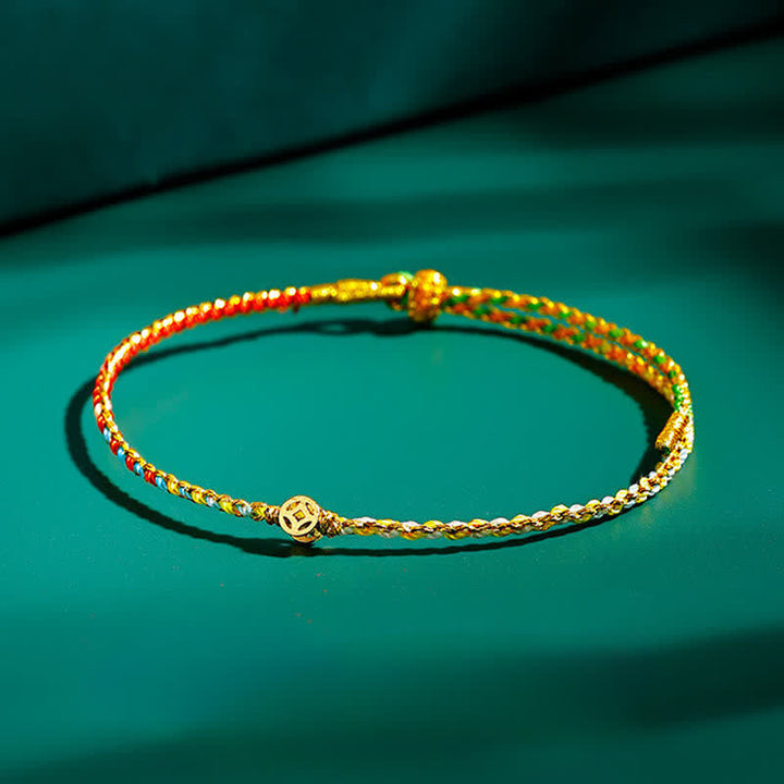 Buddha Stones Hand-Woven Thin Colorful String Protection Bracelet