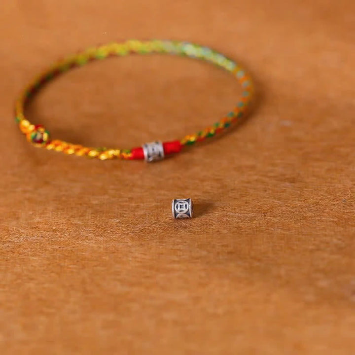 Buddha Stones 925 Sterling Silver Hand-Woven Multicolor Red String Faith Bracelet