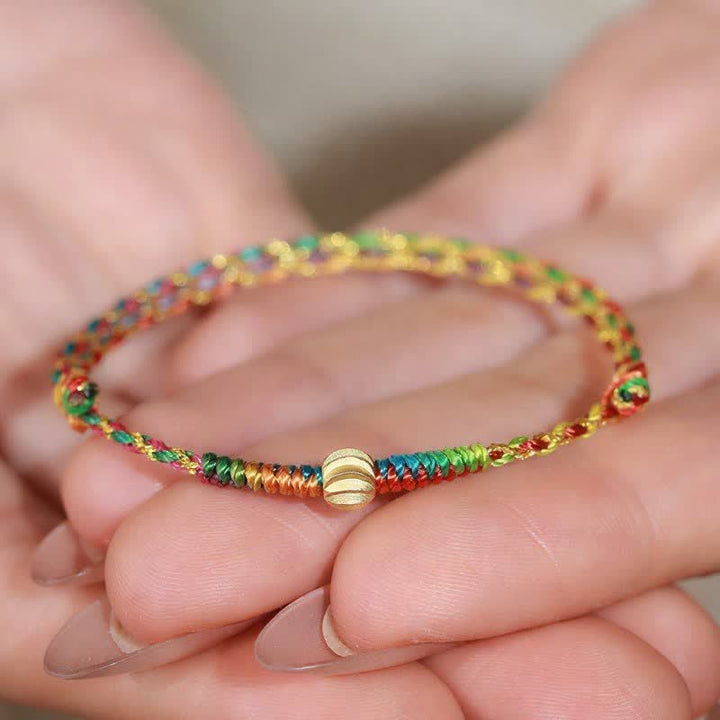 Buddha Stones Hand-Woven Colorful Red String Lucky Cord Bracelet