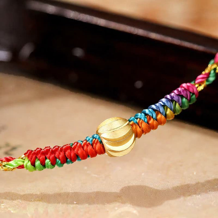 Buddha Stones Hand-Woven Colorful Red String Lucky Cord Bracelet