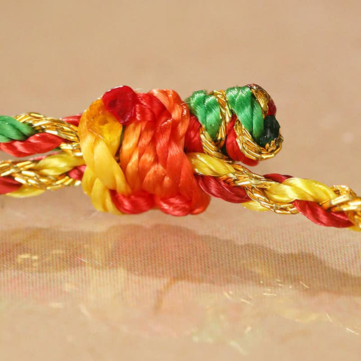 Buddha Stones Hand-Woven Colorful Red String Lucky Cord Bracelet