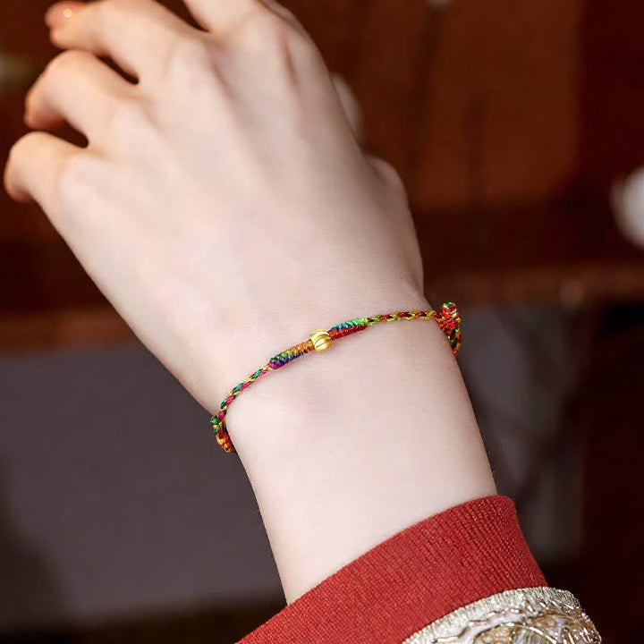 Buddha Stones Hand-Woven Colorful Red String Lucky Cord Bracelet