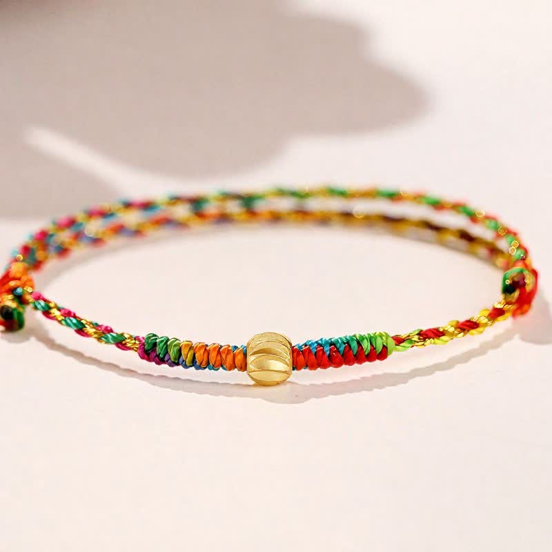 Buddha Stones Hand-Woven Colorful Red String Lucky Cord Bracelet