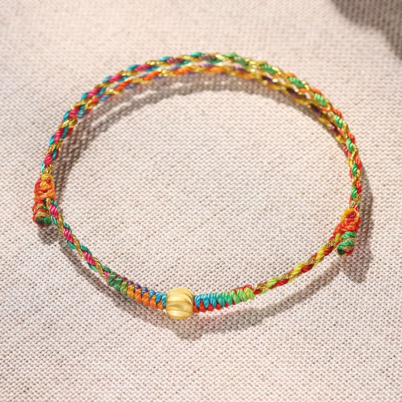 Buddha Stones Hand-Woven Colorful Red String Lucky Cord Bracelet