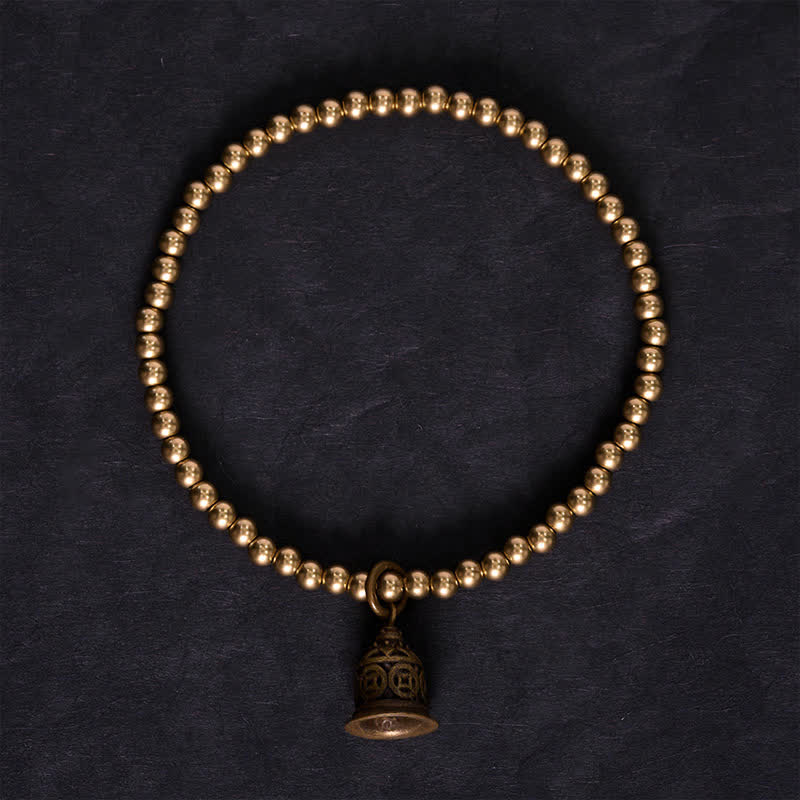 Buddha Stones Copper Beads Chinese Copper Coins Bell Wealth Bracelet