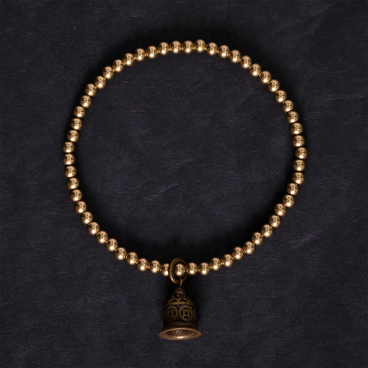 Buddha Stones Copper Beads Chinese Copper Coins Bell Wealth Bracelet