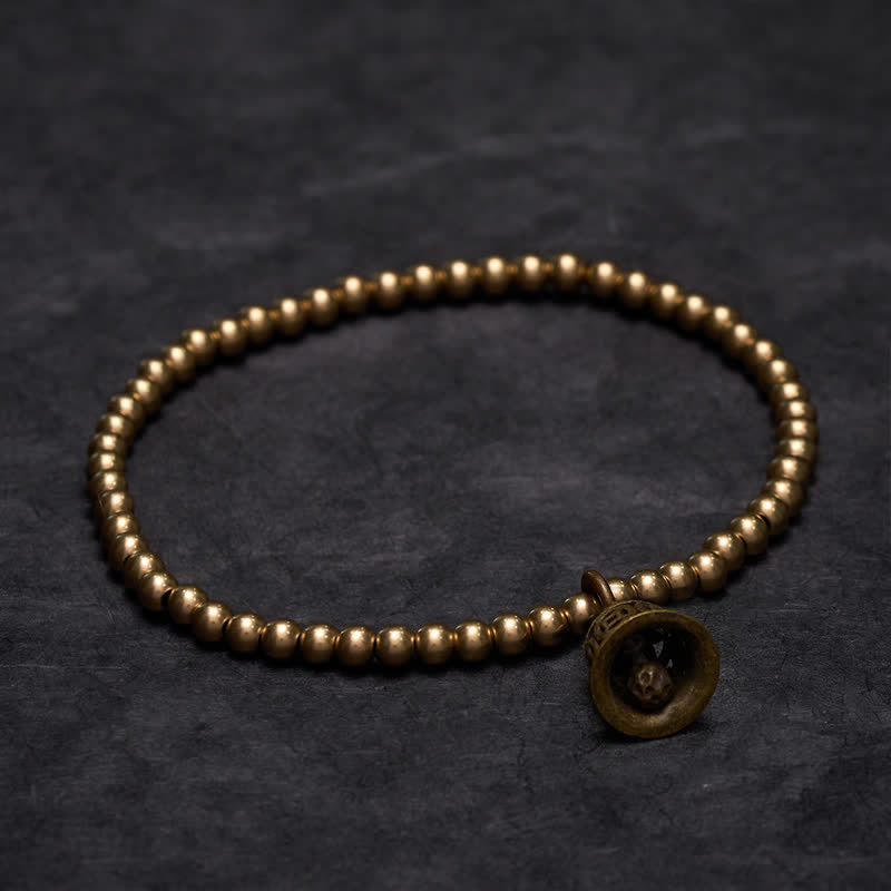 Buddha Stones Copper Beads Chinese Copper Coins Bell Wealth Bracelet