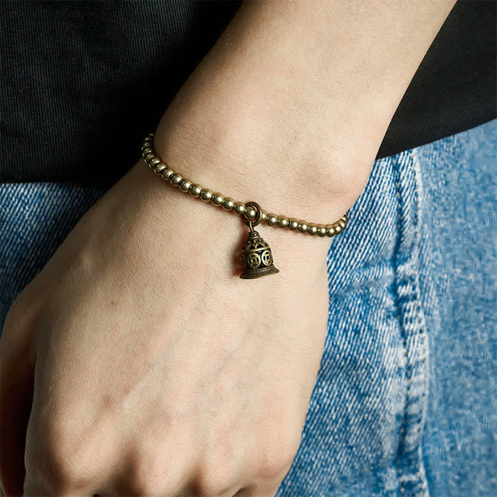 Buddha Stones Copper Beads Chinese Copper Coins Bell Wealth Bracelet