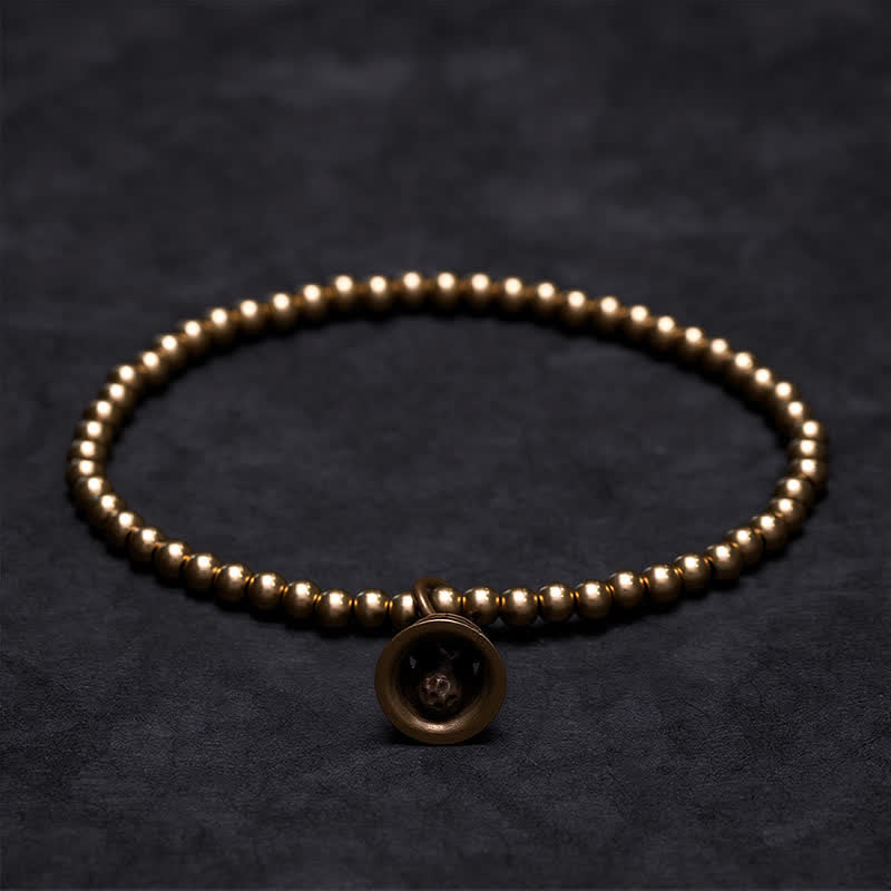 Buddha Stones Copper Beads Chinese Copper Coins Bell Wealth Bracelet