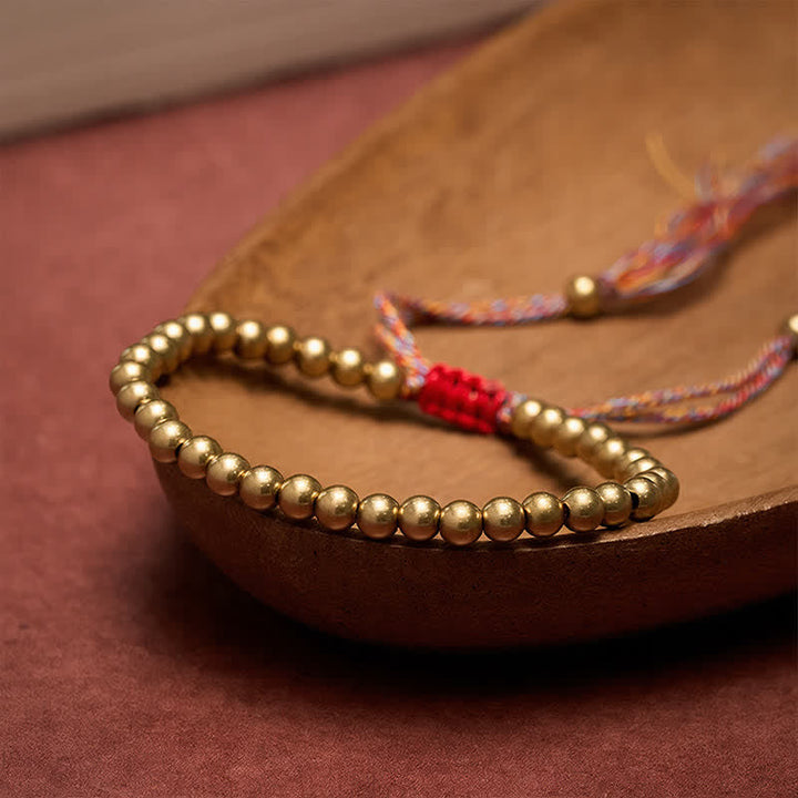 Buddha Stones Copper Beads Red String Balance Bracelet