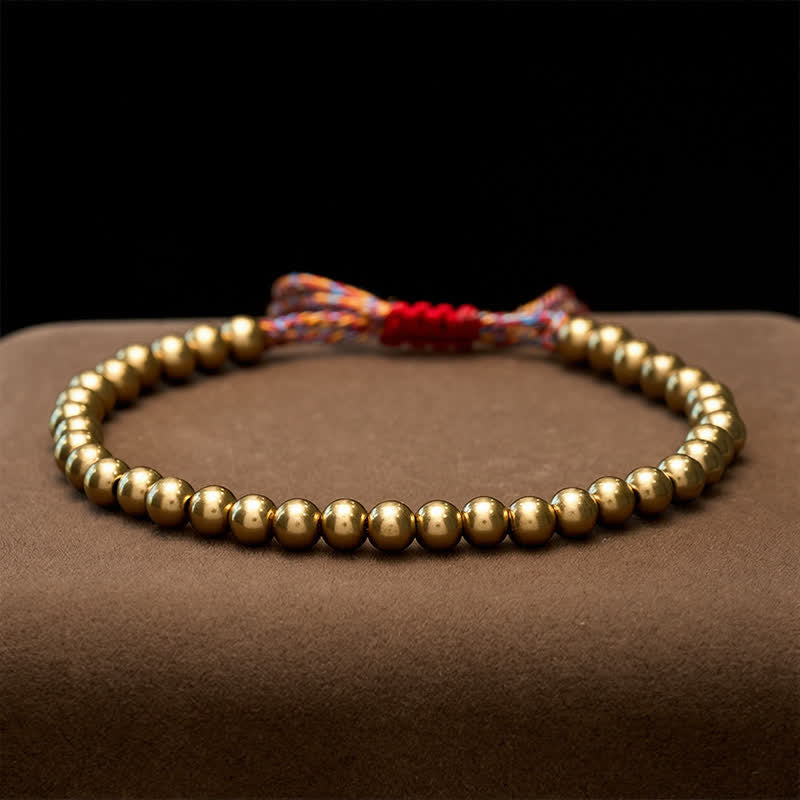 Buddha Stones Copper Beads Red String Balance Bracelet