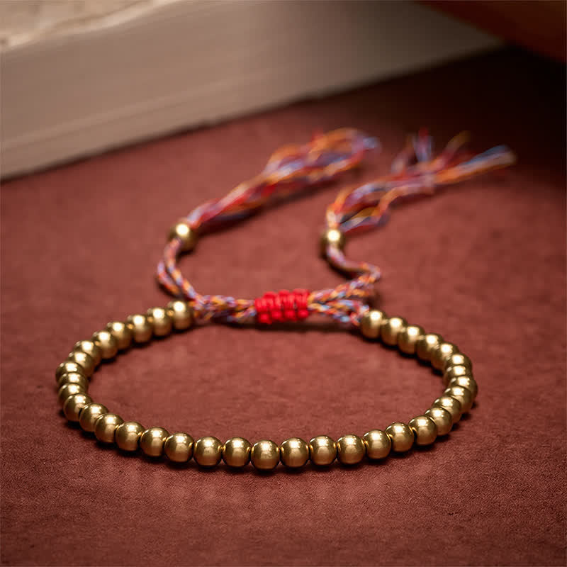 Buddha Stones Copper Beads Red String Balance Bracelet