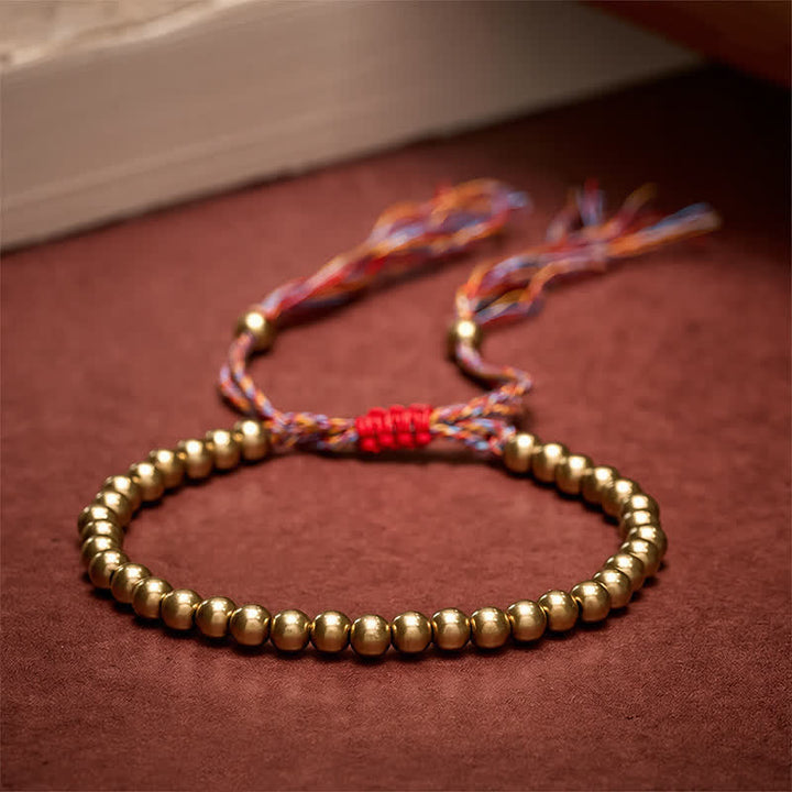 Buddha Stones Copper Beads Red String Balance Bracelet