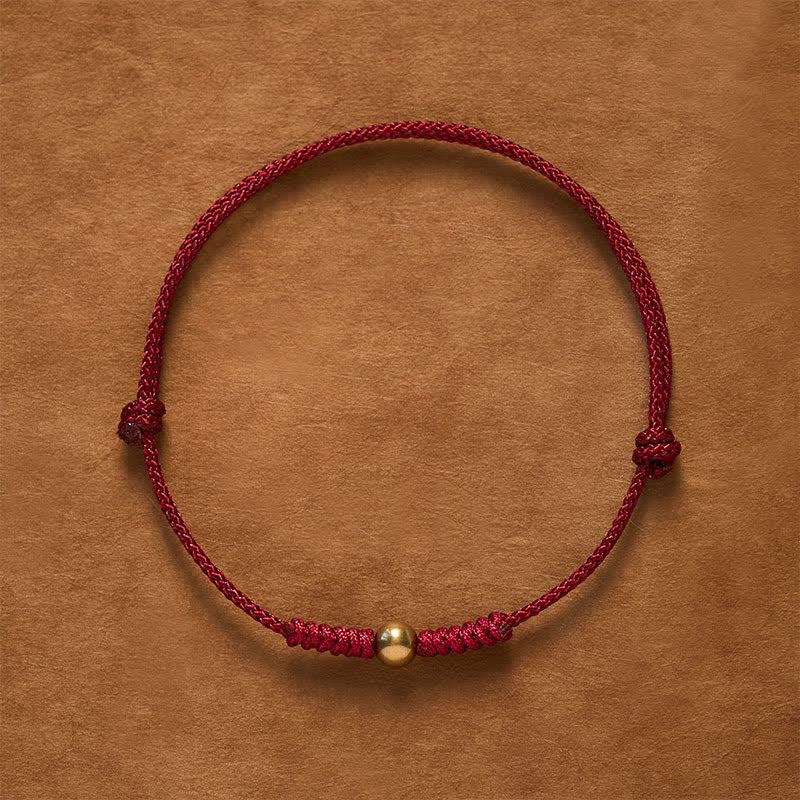 Buddha Stones Red String Copper Bead Connection Bracelet