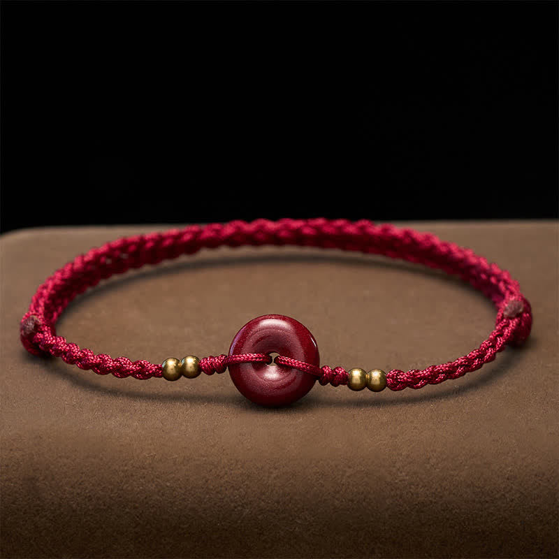 Buddha Stones Red String Peace Buckle Copper Protection Bracelet