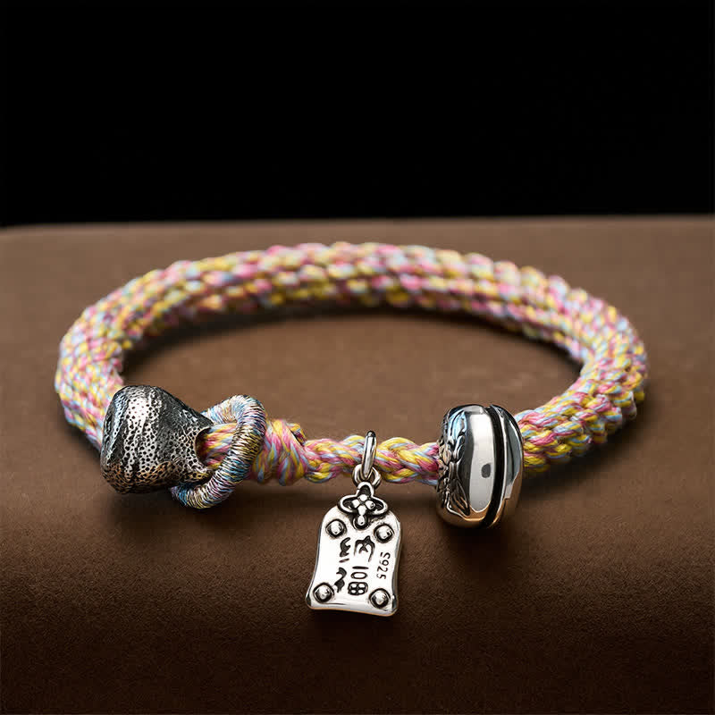 Buddha Stones Tibetan Copper Lotus Bell Hand-Woven Bracelet