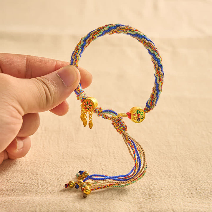 Buddha Stones Ethnic-style Five-Color Red String Protection Bracelet