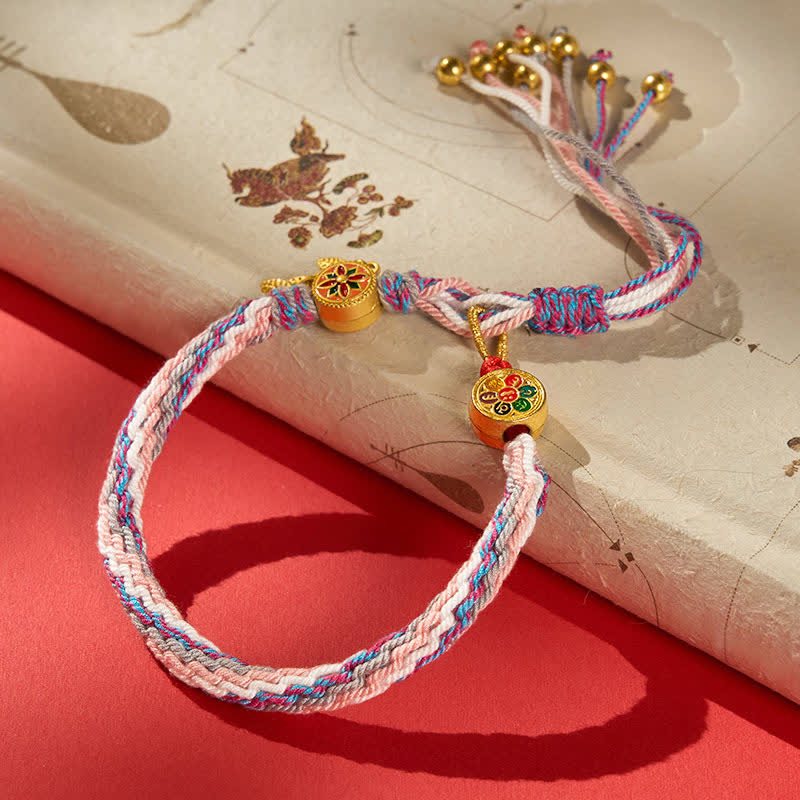 Buddha Stones Ethnic-style Five-Color Red String Protection Bracelet