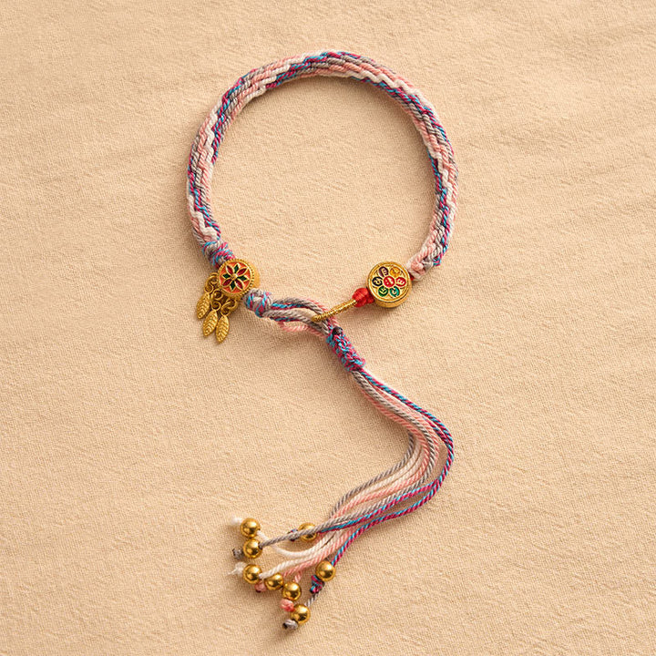 Buddha Stones Ethnic-style Five-Color Red String Protection Bracelet