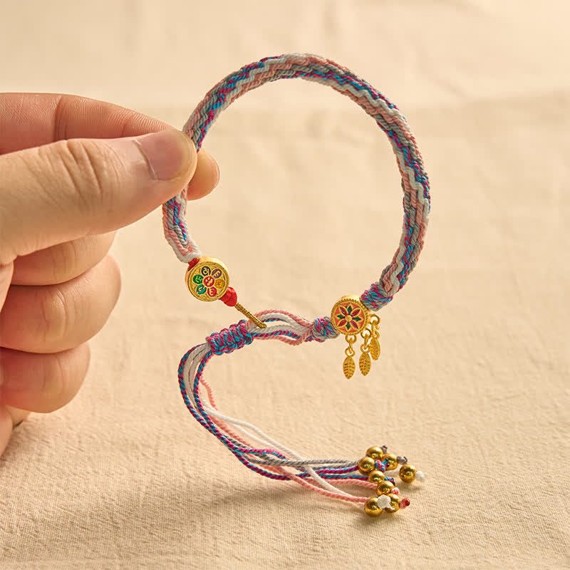 Buddha Stones Ethnic-style Five-Color Red String Protection Bracelet