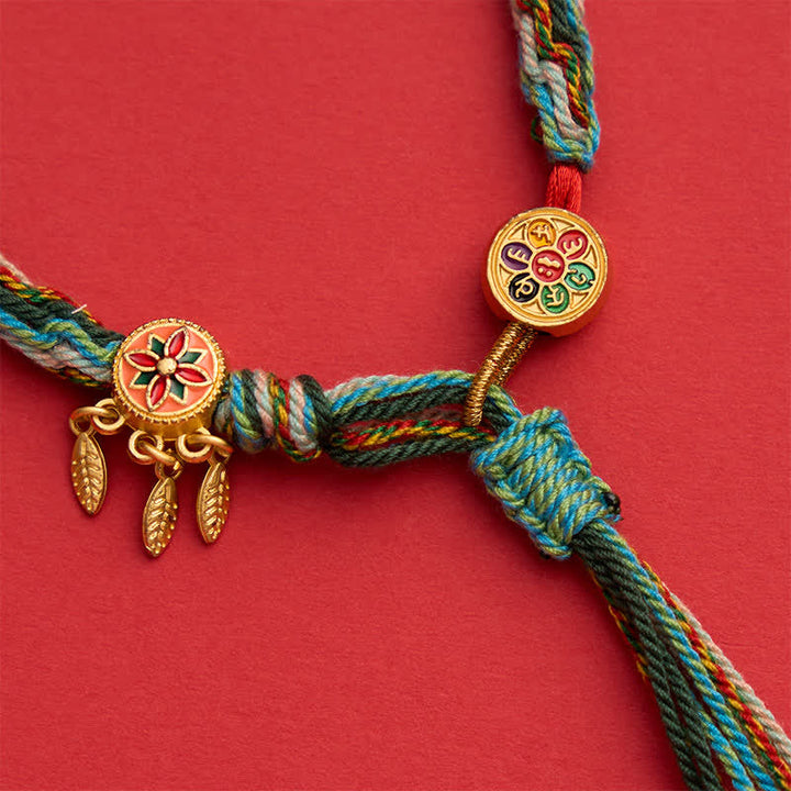 Buddha Stones Ethnic-style Five-Color Red String Protection Bracelet