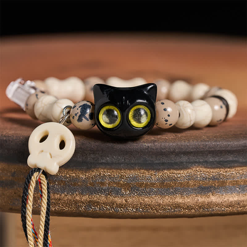 Buddha Stones Cat Skull Bone Design Courage Bracelet