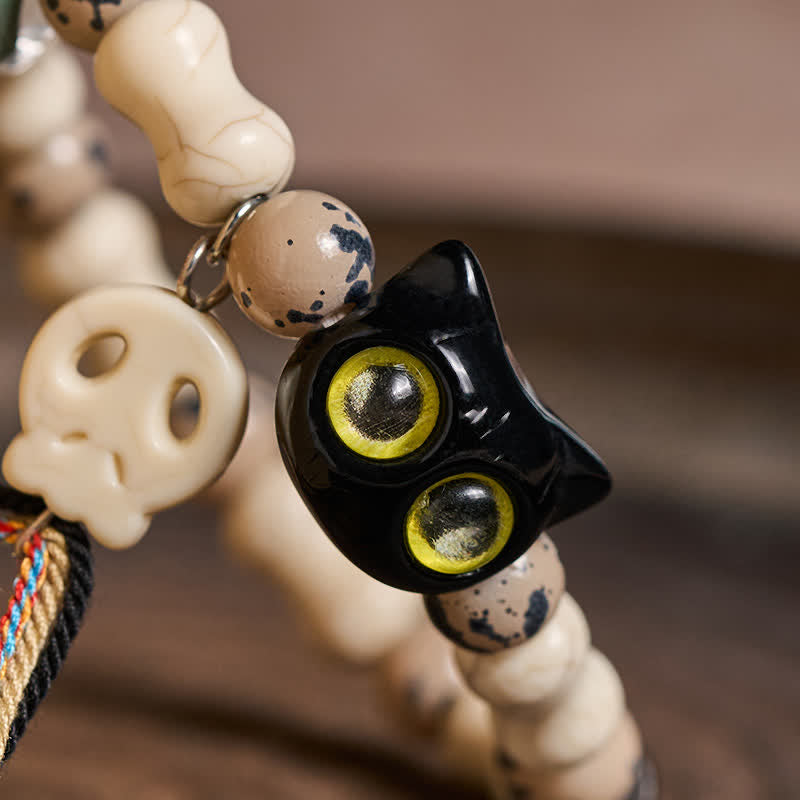 Buddha Stones Cat Skull Bone Design Courage Bracelet