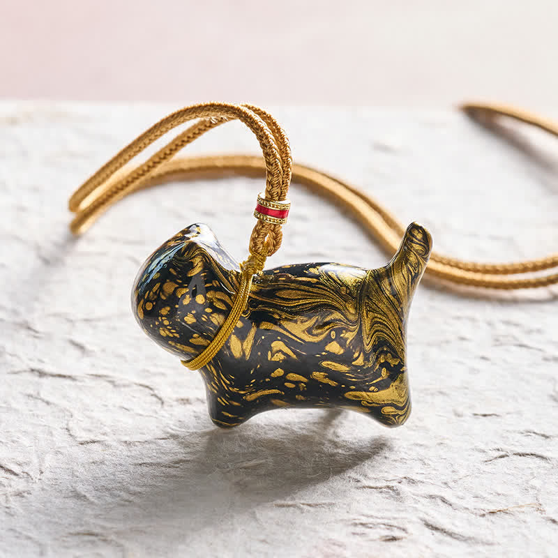 Buddha Stones Cute Cat Charm Balance Necklace