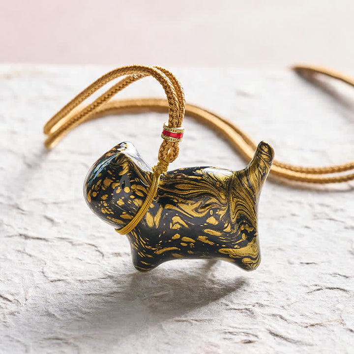 Buddha Stones Cute Cat Charm Balance Necklace