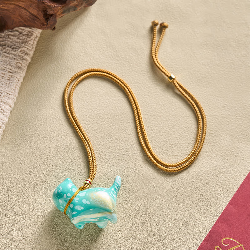 Buddha Stones Cute Cat Charm Balance Necklace