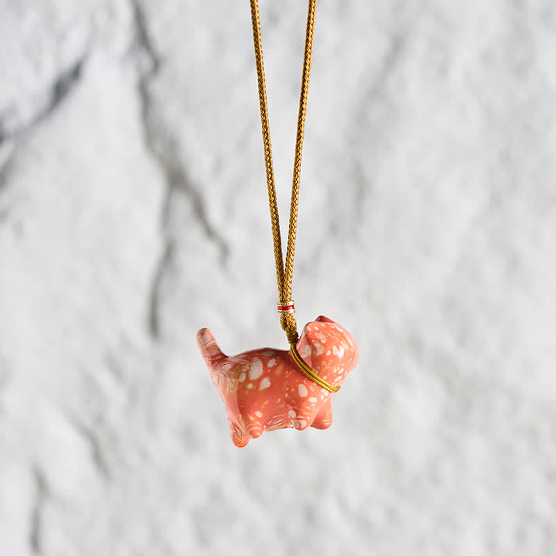 Buddha Stones Cute Cat Charm Balance Necklace