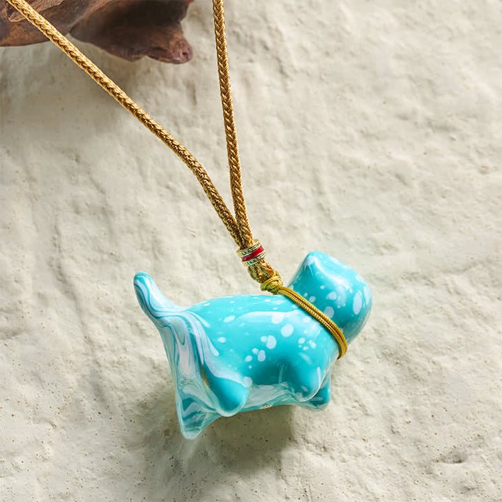 Buddha Stones Cute Cat Charm Balance Necklace