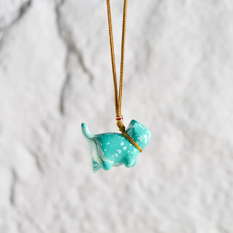 Buddha Stones Cute Cat Charm Balance Necklace