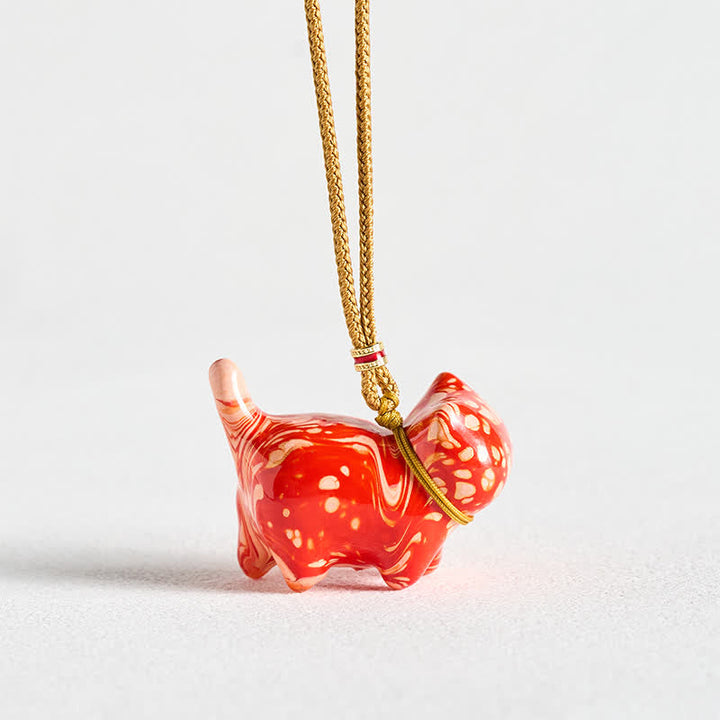Buddha Stones Cute Cat Charm Balance Necklace