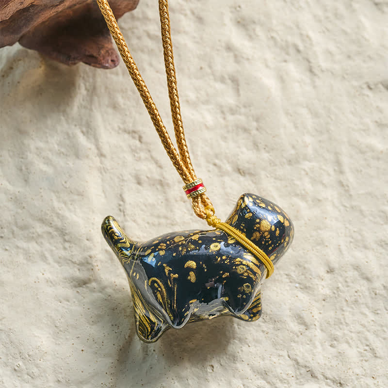 Buddha Stones Cute Cat Charm Balance Necklace