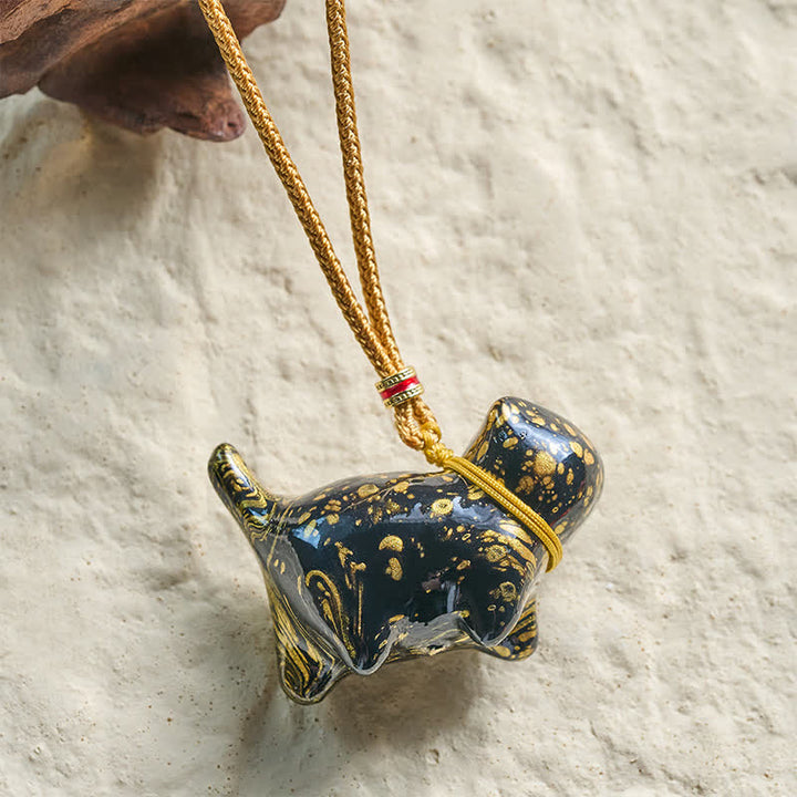 Buddha Stones Cute Cat Charm Balance Necklace