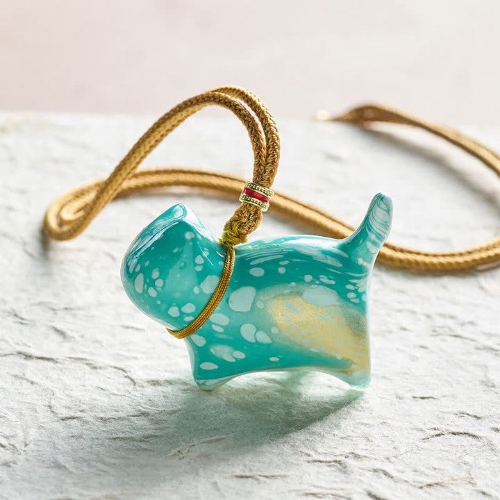 Buddha Stones Cute Cat Charm Balance Necklace