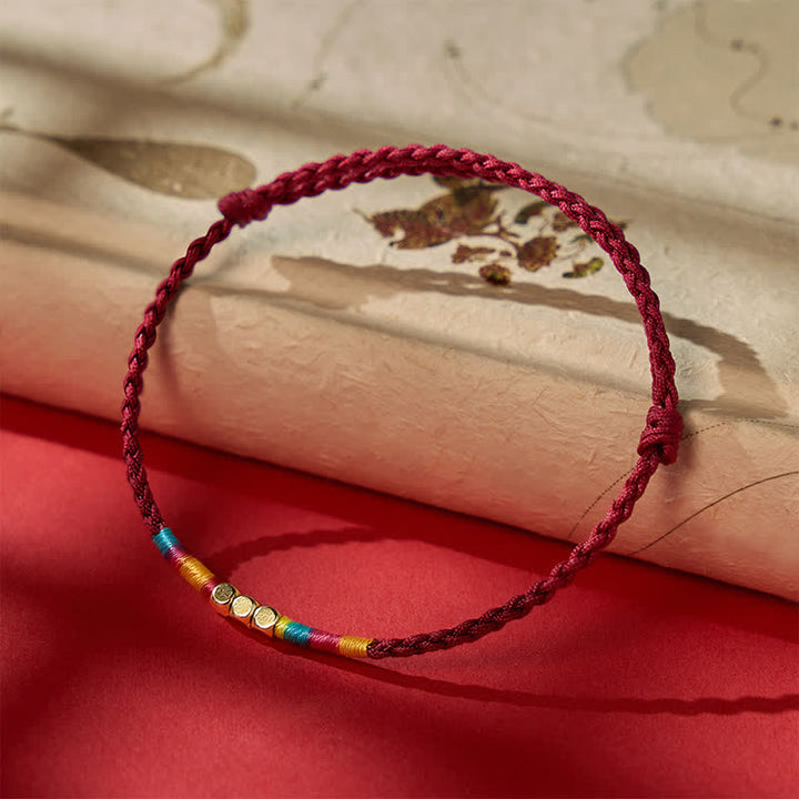 Buddha Stones 925 Sterling Silver Bead Red String Protection Bracelet