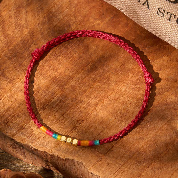 Buddha Stones 925 Sterling Silver Bead Red String Protection Bracelet