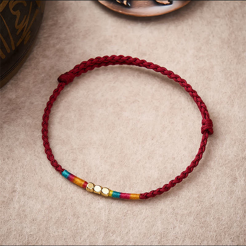 Buddha Stones 925 Sterling Silver Bead Red String Protection Bracelet