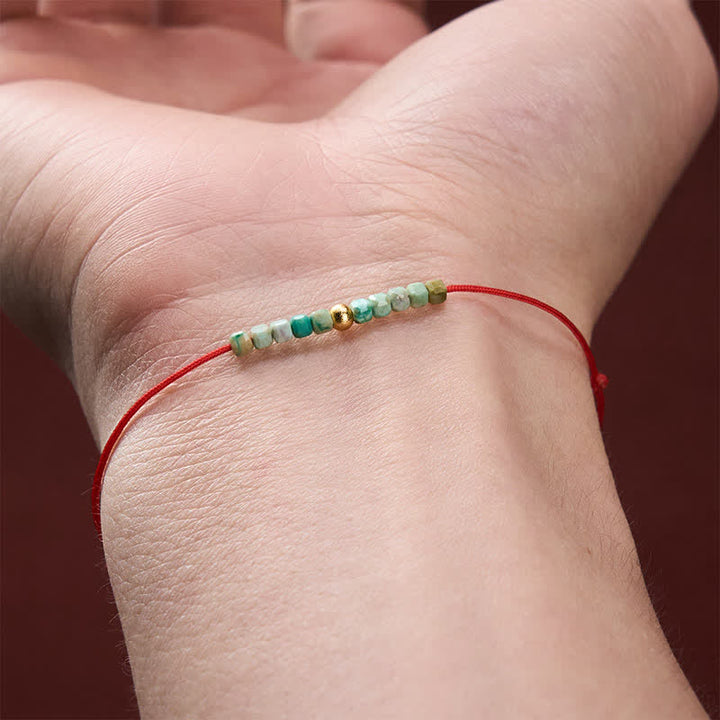 Buddha Stones Hand-Woven Ultra-fine Turquoise Beads Luck Rope Bracelet