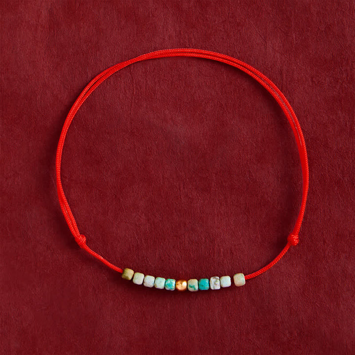 Buddha Stones Hand-Woven Ultra-fine Turquoise Beads Luck Rope Bracelet