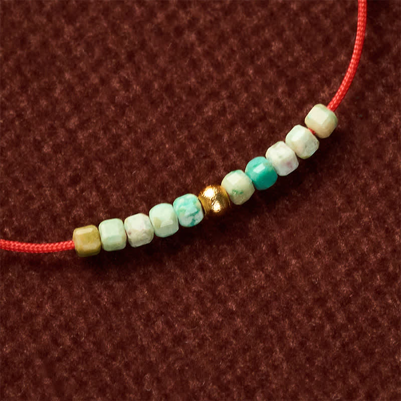 Buddha Stones Hand-Woven Ultra-fine Turquoise Beads Luck Rope Bracelet