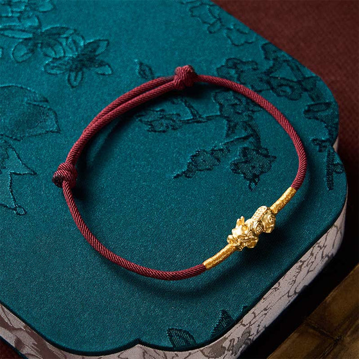 Buddha Stones Handmade Red String PiXiu Luck Bracelet