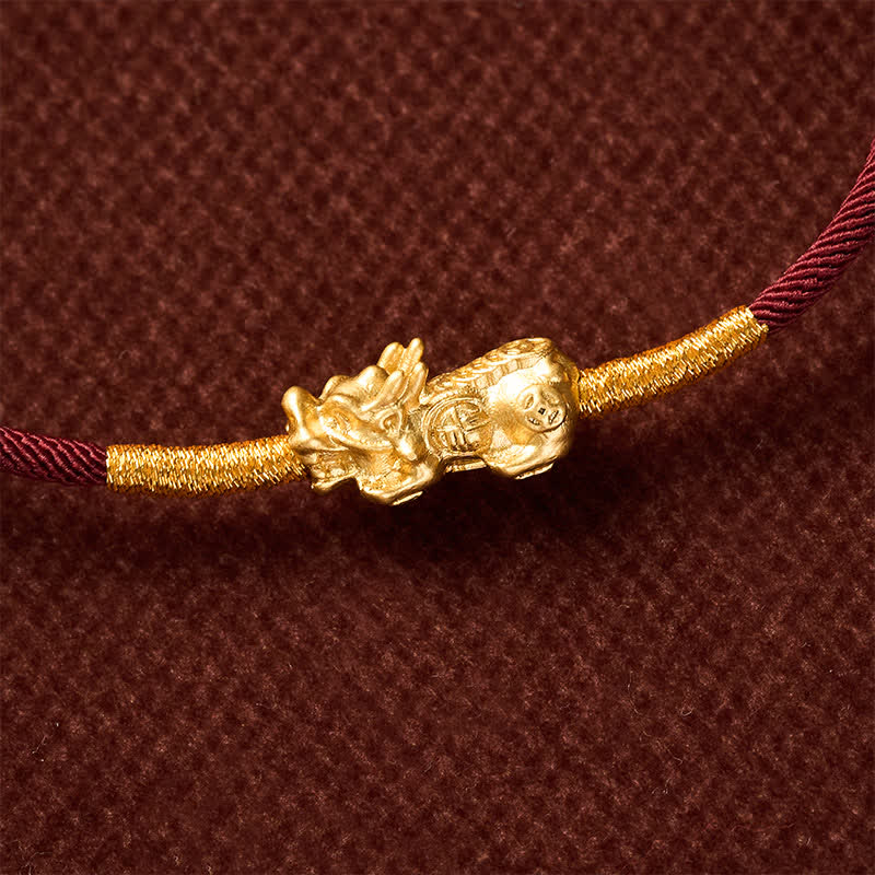 Buddha Stones Handmade Red String PiXiu Luck Bracelet