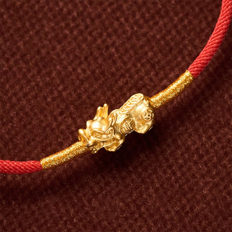 Buddha Stones Handmade Red String PiXiu Luck Bracelet